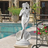 23 Inch Polyresin Birth of Venus Greek Goddess Statue, Antique Stone