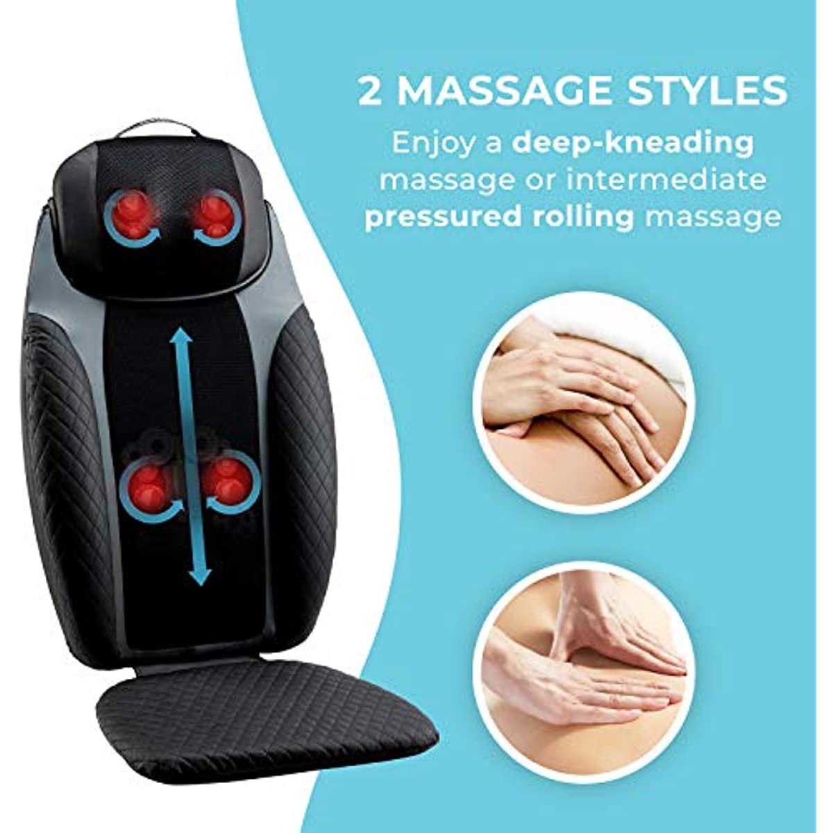 Naipo Shiatsu Neck Back Massager Massage Pillow with Heat, Deep Tissue  Kneading