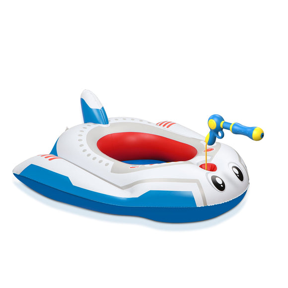 Hot Bee Inflatable Ride-on Space Boat, Swimming Pool Floats with Squirt Gun