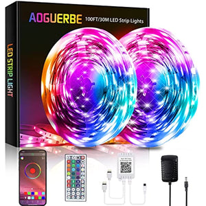 Aoguerbe 100 ft Led Strip Lights, Ultra Long 5050 RGB Led Lights