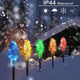 C9 Christmas Pathway Lights with 5 Multicolored Bulbs Pathway Marker Stakes Connectable String Xmas Lights