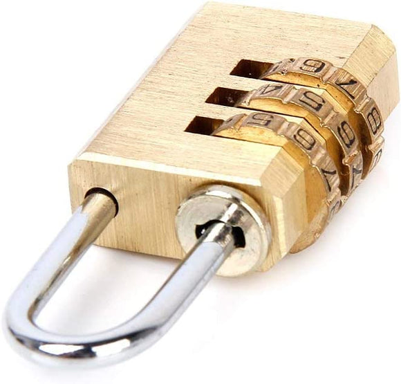 PULABO Durable Combination Lock Digital Password Lock， Padlock 3 Digits for Travel Luggage