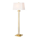 Bridgeport Designs 60" H Kate Crystal Panel Floor Lamp, Decor Foot Switch Rectangle Shade Off White Linen