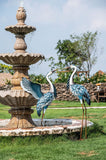 Teresa's Collections Blue Metal Heron Statues