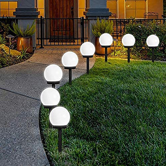 Otdair Solar Globe Pathway Lights, 8 Pack Waterproof Solar Ball Lamp LED Lights