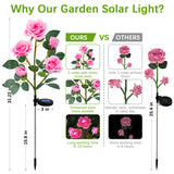 SHIKAN Solar LED Rose Lights Waterproof Stake Flower Lights