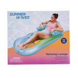 Inflatable Relaxing Lounge Pool Float, 63” L x 30” W x 23” H