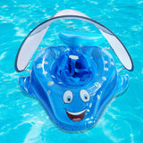 Removable UPF 50+ UV Sun Protection Canopy Inflatable Infant Pool Floats, Toddler Safety Seat