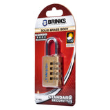 Brinks 4-Dial Resettable Solid Brass Padlock, 30mm Body with 1 inch Shackle