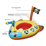 Hot Bee Inflatable Ride-on Pirate Boat, Swimming Ring Pool Floats 33.90 x 31.50 x 25.60 Inches