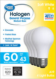 Great Value Halogen Light Bulbs, Soft White, A19 General Purpose