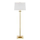 Bridgeport Designs 60" H Kate Crystal Panel Floor Lamp, Decor Foot Switch Rectangle Shade Off White Linen