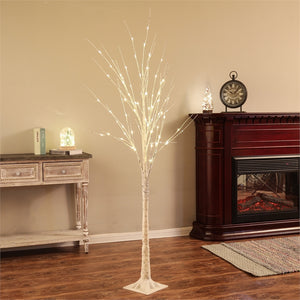 70" H Pre-Lit LED Birch Tree, 96 Warm LED Bulbs