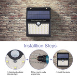 2 Pack Waterproof 33 LED Solar Powered PIR Motion Sensor Wall Light with 3 Intelligient Modes