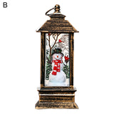 Festive Lighted Christmas Lantern with LED Lights, Lit Winter Scene with Santa Claus with Xmas List, Tree and Snow