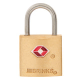 Brinks Tsa Approved Solid Brass Keyed Travel Padlock, 22mm Body with 1/2 inch Shackle