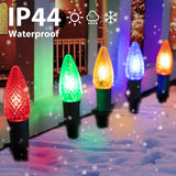 25.7 Feet 20 LED C9 Pathway Lights, Strawberry Walkway Lights with Marker Stakes