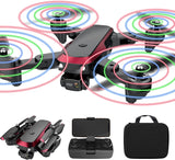 TizzyToy Drone 2022 Upgraded Drone with Camera 6K, Drone with Electronically Camera, Equipped with Two Batteries, Additional 4 Blades and Charging Cable, Optical Flow Hovering, One-button 360° Flip, Equipped with RGB Lighting Fan Blades One Key Start Mode