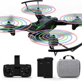TizzyToy Drone 2022 Upgraded Drone with Camera 6K, Drone with Electronically Camera, Equipped with Two Batteries, Additional 4 Blades and Charging Cable, Optical Flow Hovering, One-button 360° Flip, Equipped with RGB Lighting Fan Blades One Key Start Mode