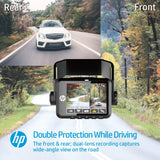 HP F660G Full HD 1080P Dash Cam Front and Rear, Built-in GPS and G-Sensor