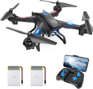 UranHub Drone with Camera, HD 2K Camera Live Video Drone for Beginners w/Gesture Control, Voice Control, Altitude Hold, Headless Mode, Compatible with VR Glasses
