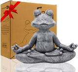 Meditating Original Zen Yoga Frog Figurine Statue, 12.5"x4.9"x10"