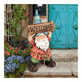 22" Polyresin Welcoming Willie Garden Gnome Greeter Statue