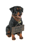World of Wonders Buddy Rottweiler Guard Dog Indoor Outdoor Statue with Reversible Message Sign