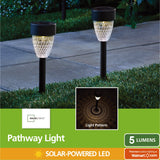Mainstays Solar Powered Black Tapered LED Path Light, 12 Count