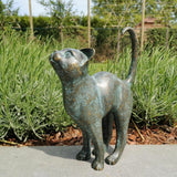 Hattfart Cat Statue With Rounded Back, 13 x 12 x 6 Inches