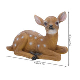 2Pcs Sika Deer Statue, Sculpture Ornaments Animal Model 6.7x4.5in