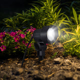 Mainstays Plug-in Black Intelligent Light Sensor 120V AC Outdoor LED Landscape Spot Light, 550 Lumens