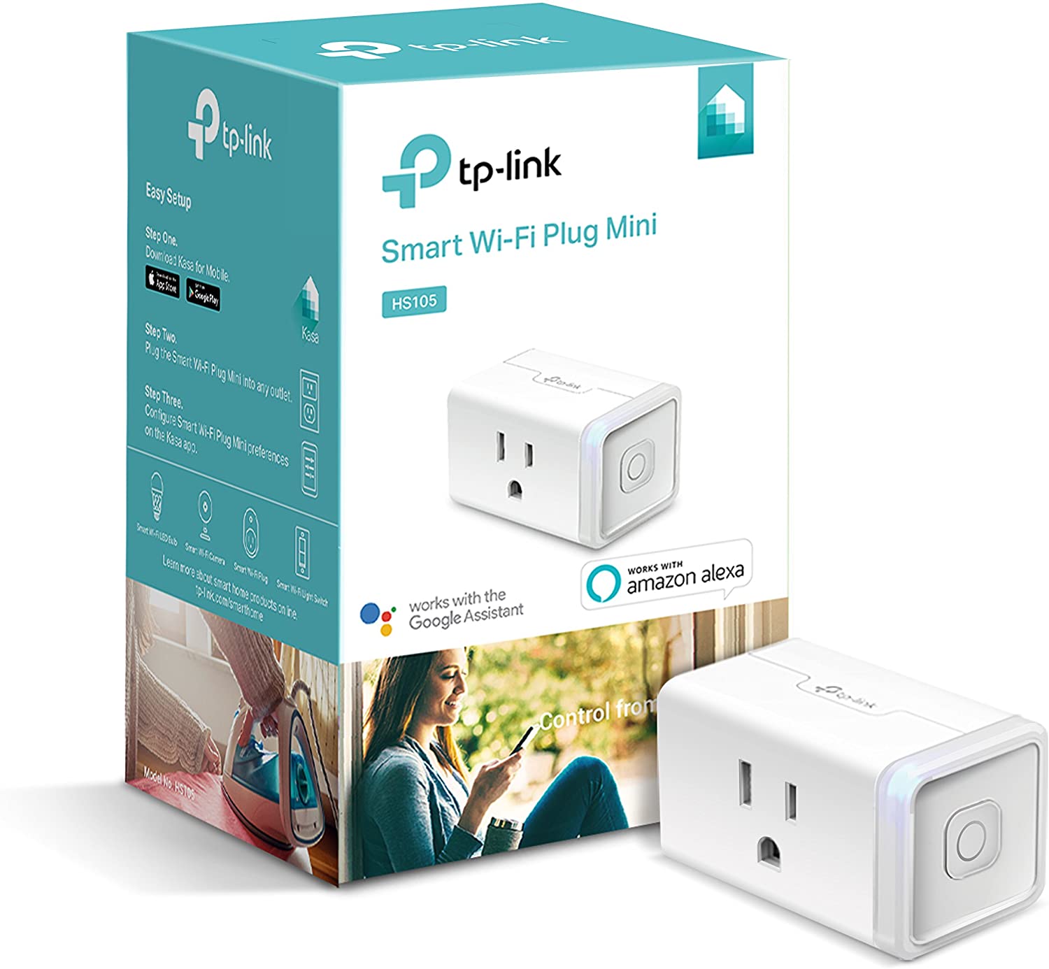 Kasa Smart Plug Ultra Mini 15A Smart Home Wi-Fi Outlet Works with Alexa  Googl