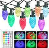 Brizled C9 Christmas Lights Multicolor, 16ft 25 LED Faceted C9 Outdoor Christmas Lights, 120V UL Certified C9 Xmas Lights, C9 String Lights Connectable for Indoor Christmas Tree, Wreath, Yard, Patios