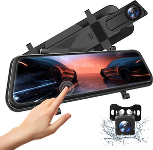 Volway Mirror Dash Cam 2.5K, 10 inch Full Touch Screen w/ Voice Control