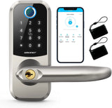 Smonet Smart Fingerprint Keyless Entry Locks with Touchscreen Keypad,Smart Lever Lock
