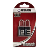 Brinks 3-Dial Resettable Sport Padlock, 2 Pack, 22mm Body with 5/8 inch Shackle