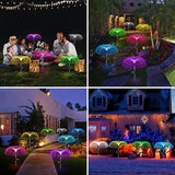Giugt 7 Color Changing Decorative Weeping Willow Jellyfish Lights, 2PCS Solar Powered Garden Firework Lights