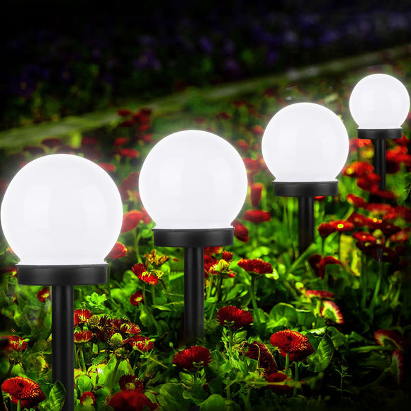 4pcs Outdoor Solar Lights Ball Lamp, TSV LED Path Light with Auto Light Sensor
