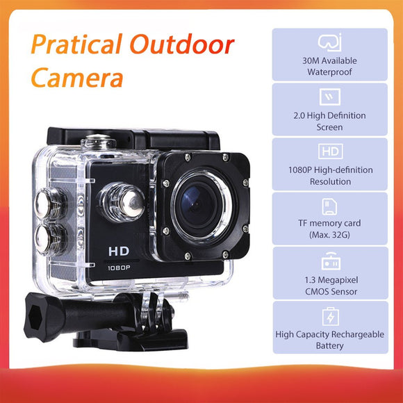 Outdoor 2.0? LCD Screen 1080P High Definition Camera Scouting Video Camera Supported 32G(Max.) T-F Card Waterproof Design for Sport Cycling