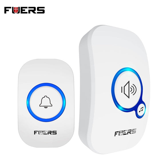 FUERS Wireless Doorbell Push Button Smart Home Security Alarm Welcome Doorbell