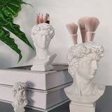 GadgetVLot Flower Pot Vase Art Sculpture Resin Statue Creative Small Head David Portrait Home Decoration Pen Holder