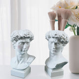 GadgetVLot Flower Pot Vase Art Sculpture Resin Statue Creative Small Head David Portrait Home Decoration Pen Holder