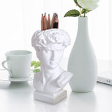 GadgetVLot Flower Pot Vase Art Sculpture Resin Statue Creative Small Head David Portrait Home Decoration Pen Holder