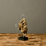 Nordic Creative Silence Is Gold Statue Resin Thinker Sculpture Figurine