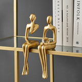 Gold Thinker Statue Abstract Art Sculpture,  Abstract Figures statues and sculptures