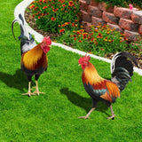 Garden Acrylic Rooster Statue, 2pcs Chicken Sculpture For Yard Decor