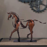 Adonis Horse Sculpture Ornaments Rustic Metal Horse Statue, 7.87 Lx2.36 Wx10.23 H