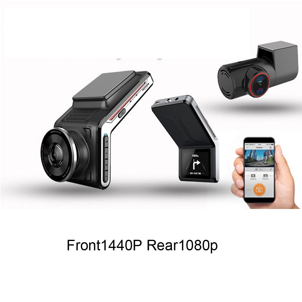 Wireless Dash Cam Front and Rear, 1080P 3in Screen Car Dashboard Cam, 140°  View-Angle, IP68 Waterproof Dash Cameras for Cars/SUV/Truck