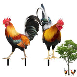 Garden Acrylic Rooster Statue, 2pcs Chicken Sculpture For Yard Decor